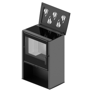 KOMINEK WOLNOSTOJĄCY LUPO M Z PŁYTĄ GRZEWCZĄ